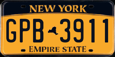 NY license plate GPB3911