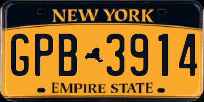 NY license plate GPB3914