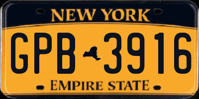 NY license plate GPB3916