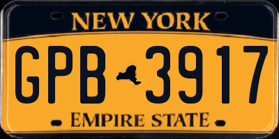 NY license plate GPB3917