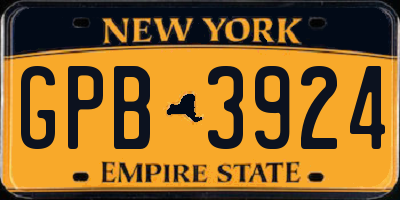 NY license plate GPB3924