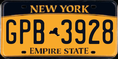 NY license plate GPB3928