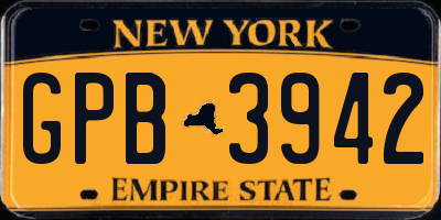 NY license plate GPB3942