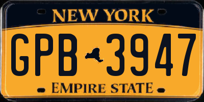 NY license plate GPB3947