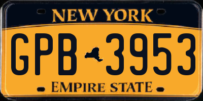 NY license plate GPB3953