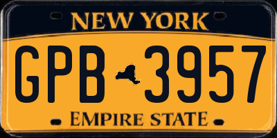 NY license plate GPB3957