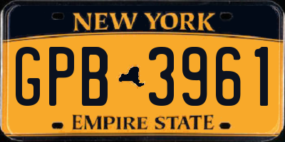 NY license plate GPB3961