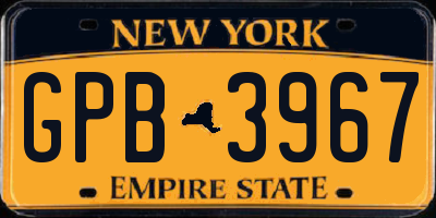 NY license plate GPB3967