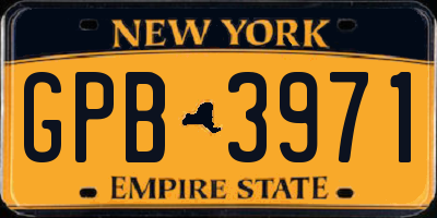NY license plate GPB3971