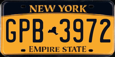 NY license plate GPB3972
