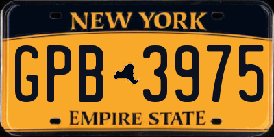 NY license plate GPB3975