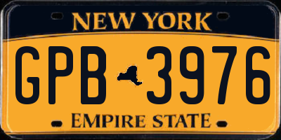 NY license plate GPB3976
