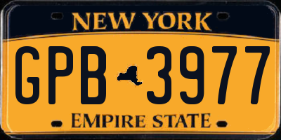 NY license plate GPB3977