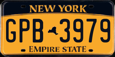NY license plate GPB3979