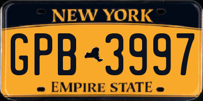 NY license plate GPB3997