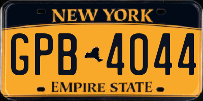 NY license plate GPB4044
