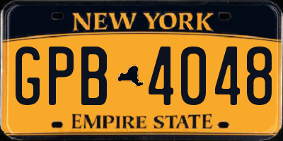 NY license plate GPB4048
