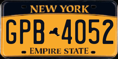 NY license plate GPB4052