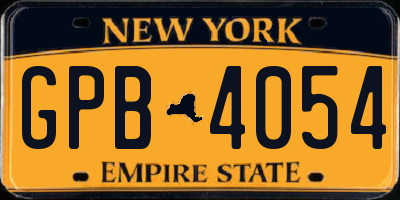 NY license plate GPB4054
