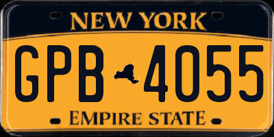 NY license plate GPB4055
