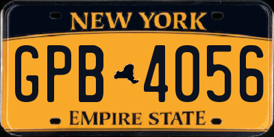 NY license plate GPB4056