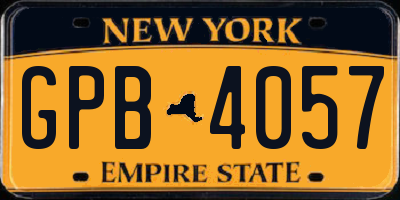 NY license plate GPB4057