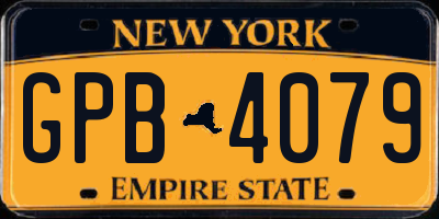 NY license plate GPB4079