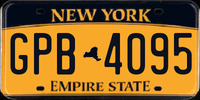 NY license plate GPB4095
