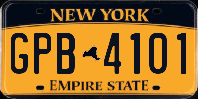 NY license plate GPB4101