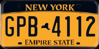 NY license plate GPB4112