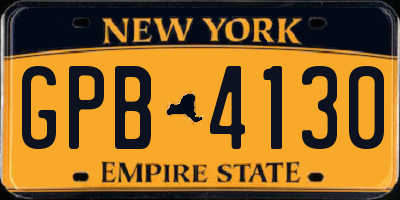 NY license plate GPB4130