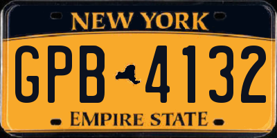 NY license plate GPB4132