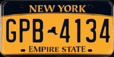 NY license plate GPB4134
