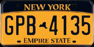 NY license plate GPB4135