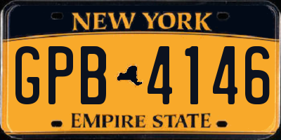 NY license plate GPB4146
