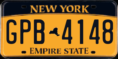 NY license plate GPB4148
