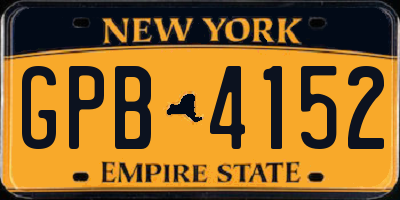NY license plate GPB4152