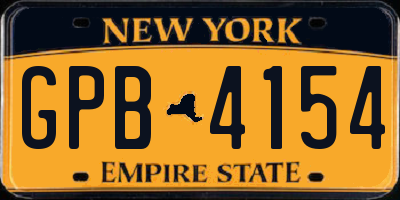 NY license plate GPB4154