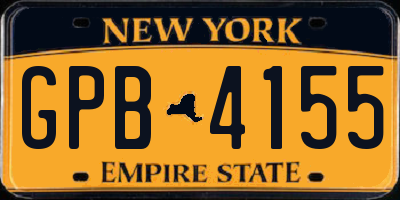 NY license plate GPB4155