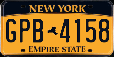 NY license plate GPB4158