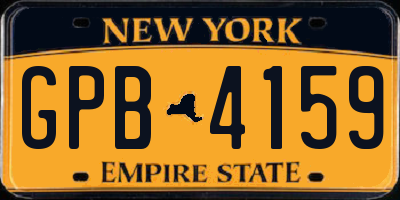 NY license plate GPB4159