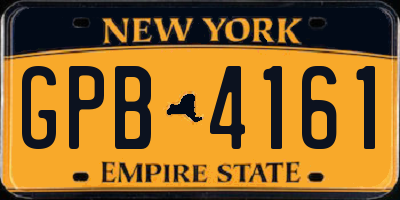 NY license plate GPB4161