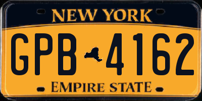 NY license plate GPB4162