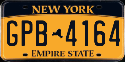NY license plate GPB4164