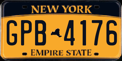 NY license plate GPB4176