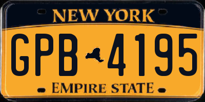 NY license plate GPB4195