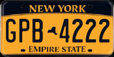 NY license plate GPB4222