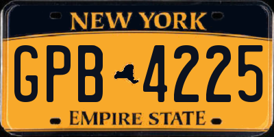 NY license plate GPB4225