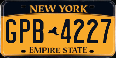 NY license plate GPB4227