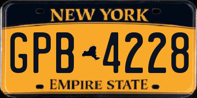 NY license plate GPB4228